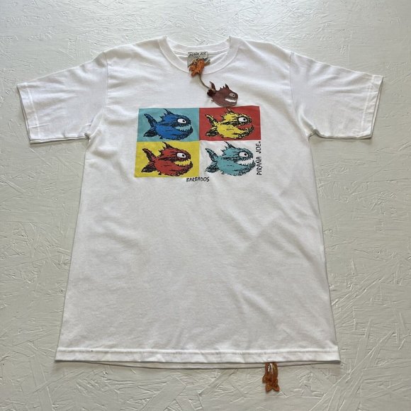 pirana Joe | Shirts | New Pirana Joe Mens White 0 Cotton T Shirt Size ...
